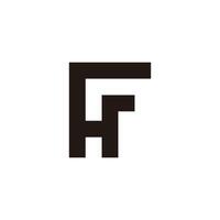 letter fh simple stripe geometric lines logo vector