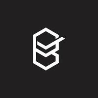 letter b check mark hexagonal simple geometric logo vector