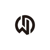 letter wd circles linear simple geometric logo vector