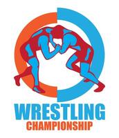 Wrestling championship logo vector
