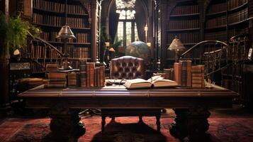 setting library table photo
