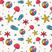 pattern with ice cream, starfish, lollipops and balls. vector