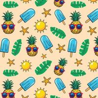 Summer pattern with ice cream, vector