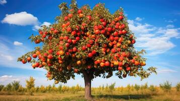 autumn honeycrisp apple tree photo