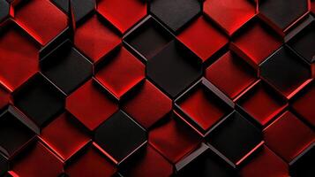 hexagons geometric background black and red photo