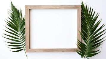 natural palm leaf frame photo