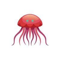 Granrojo Jellyfish under water animal isolated flat illustration on white background vector