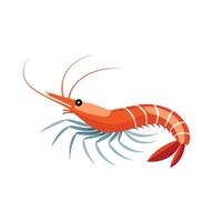 Emperor Shrimp under water animal isolated flat illustration on white background vector