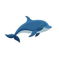 False Killer Whale under water animal isolated flat illustration on white background vector