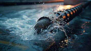 uncontrollable pipe flowing water photo