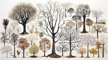 sketch drawings trees photo