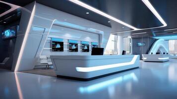 tech modern office lobby reception photo