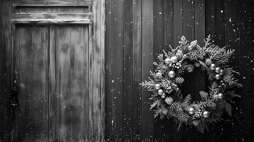 rustic black and white christmas background photo