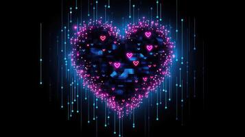 neon data heart photo