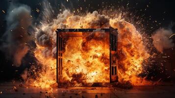 flames box exploding photo