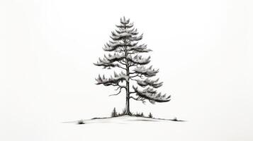sketch hand drawn pine trees photo