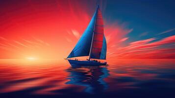 sky navy red gradient photo