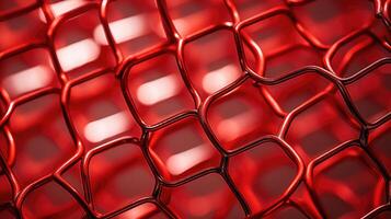 geometric red metal mesh photo