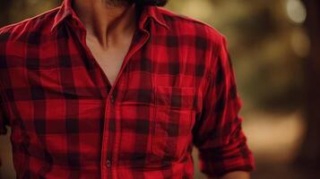 casual red flannel photo