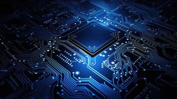 network blue computer technology background photo