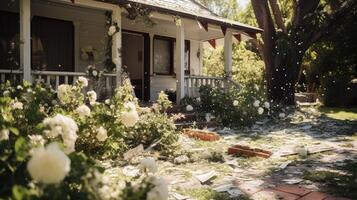 shredded hail damage to house photo