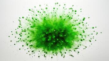 burst green fireworks white background photo