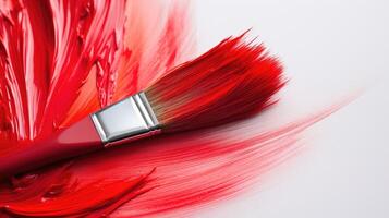 wet red brush photo