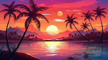 coconuts cartoon palm trees photo