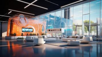 digital office building lobby photo