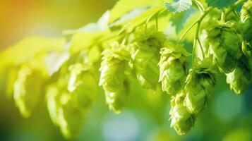 fresh green hops background photo