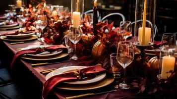 burlap fall wedding table setting photo