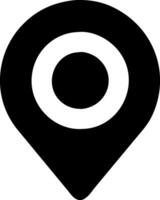 a black and white pin with an o on it vector