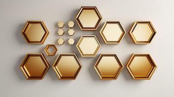 dynamic gold hexagon frame photo