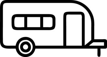an outline of a camper trailer vector