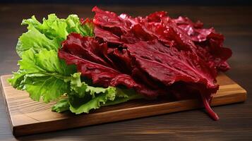 ruffled lettuce red leaf photo