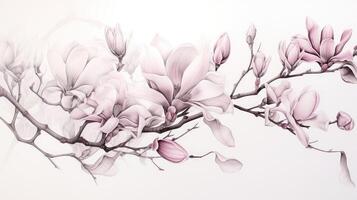 petals magnolia tree drawing photo