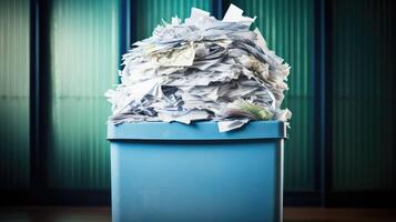 disposal stack of office papers photo