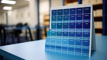 theory blue color chart photo