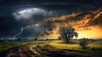 lightning spring storm photo
