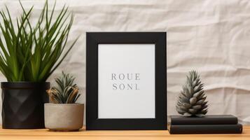 stylish black frame mockup photo