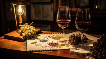 grapes wine drawing photo