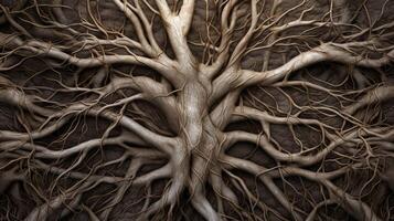 mind brain tree roots photo
