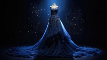 gown navy blue background photo