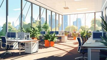 light office space illustration photo