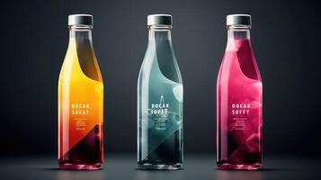 label glass bottle soda mockup photo