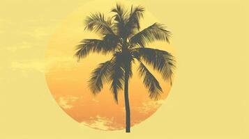 faded retro palm tree photo