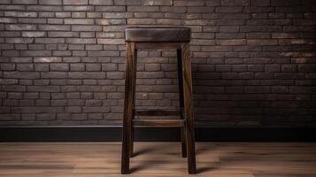 en wood bar stool photo