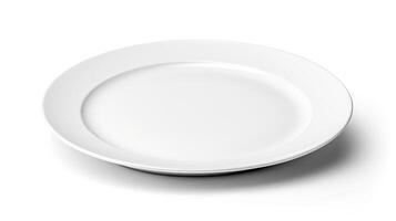 smooth plate isolated on white photo