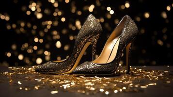 luxury black and gold sparkle photo