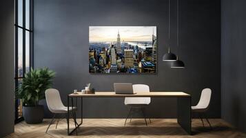black canvas wall mockup photo